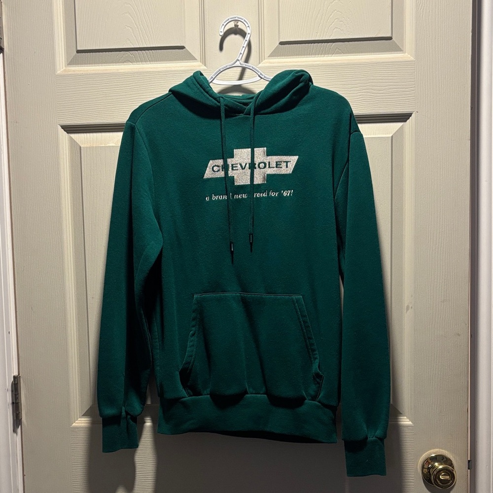 Chemistry Teal Green Pullover Hoodie with Chevrolet Graphic